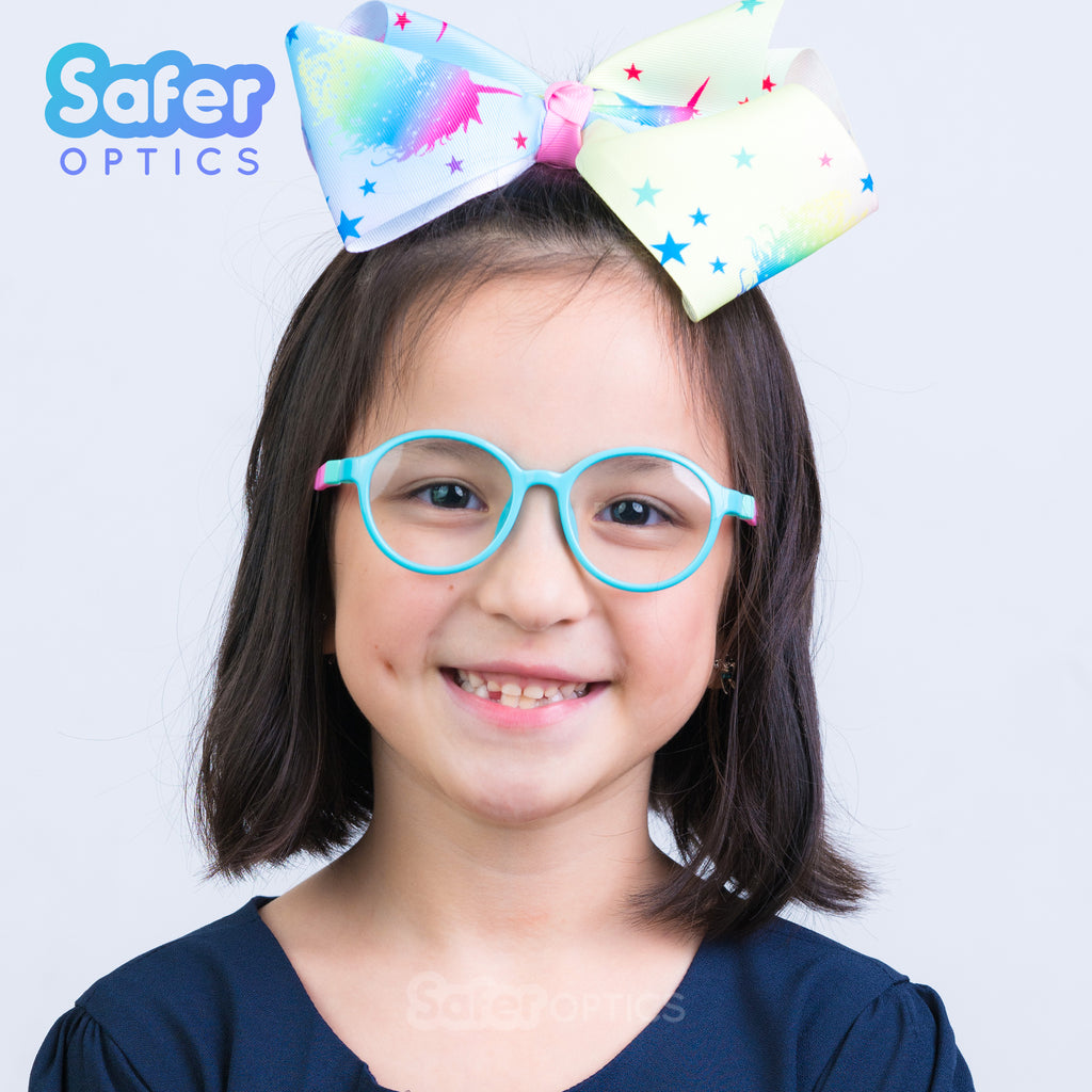 Kids Flex-O - Birthday Cake - SaferOptics Anti Blue Light Glasses Malaysia | 420Safety, Blue, Flex, Kids, medium, new, Round