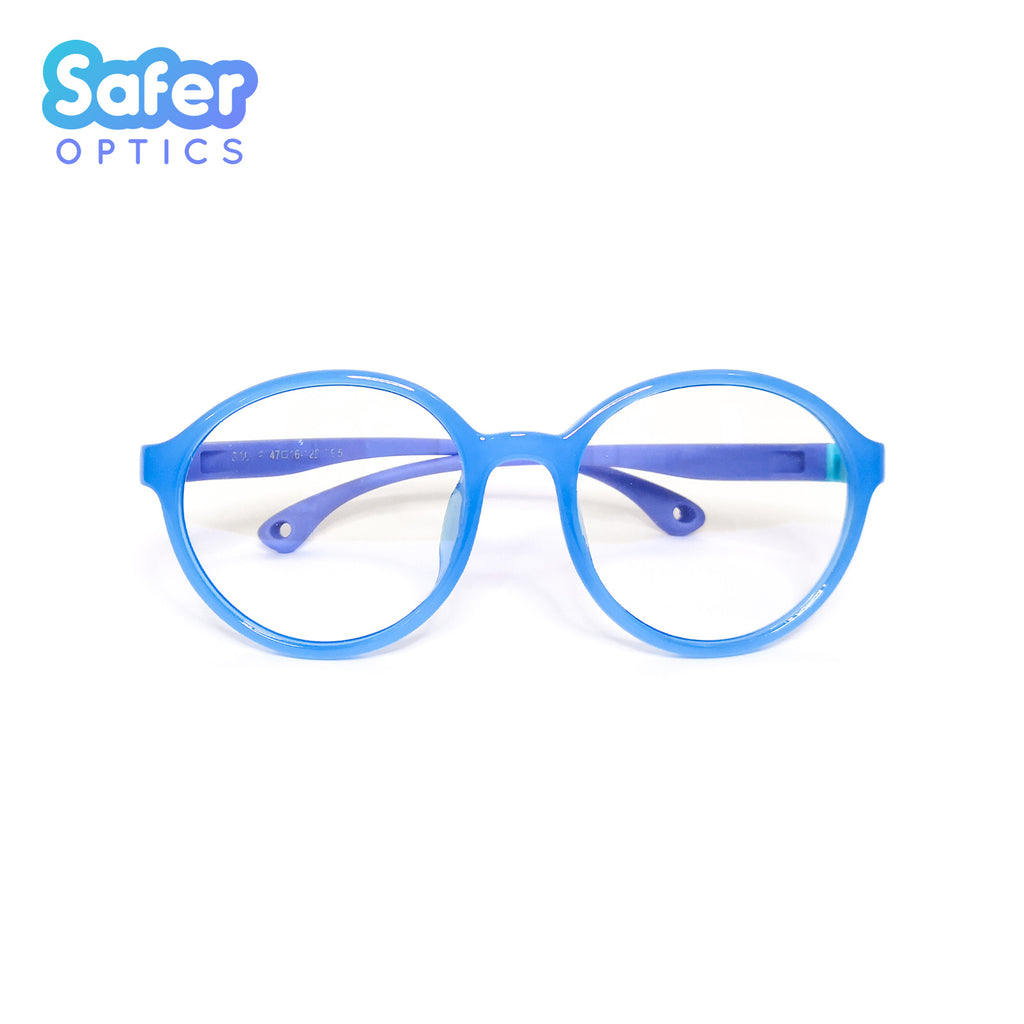 Kids Flex-O - Blue Bubbles - SaferOptics Anti Blue Light Glasses Malaysia | 420Safety, Blue, Flex, Kids, medium, new, Round