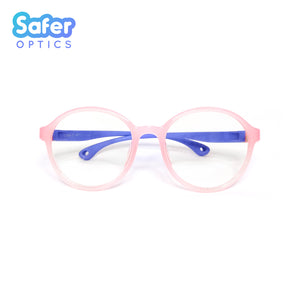 Kids Flex-O - Peach Belle - SaferOptics Anti Blue Light Glasses Malaysia | 420Safety, Flex, Kids, medium, new, Pink, Round