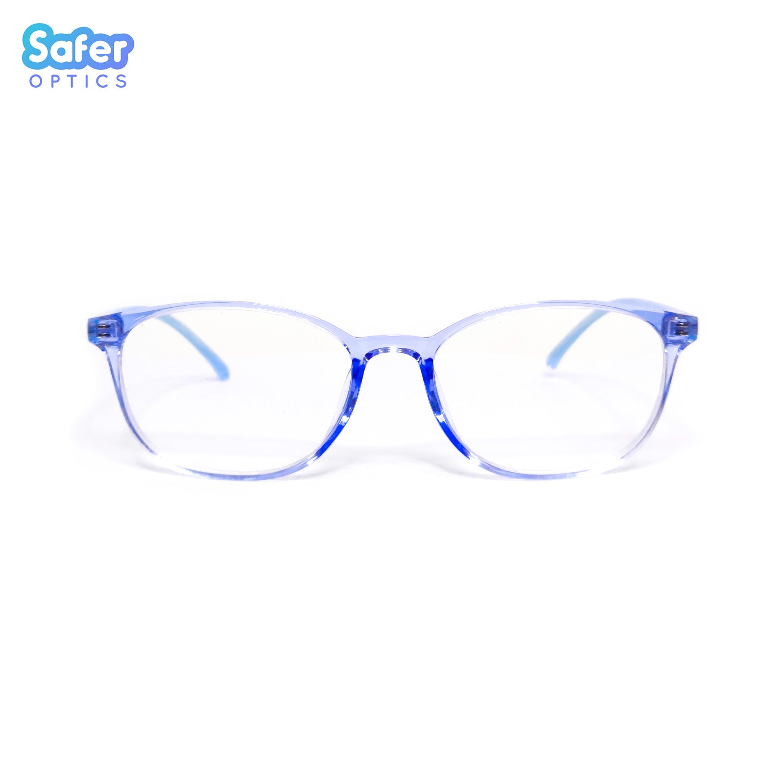 Pioneer - Ice Blue - SaferOptics Anti Blue Light Glasses Malaysia | Adult, Big, Blue, Customize, Lightweight, Medium, Pioneer, Small, Square, White