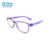 Kids Rectangle - Violet Dew - SaferOptics Anti Blue Light Glasses Malaysia | 420Safety, Kids, Purple, Rectangle, Small