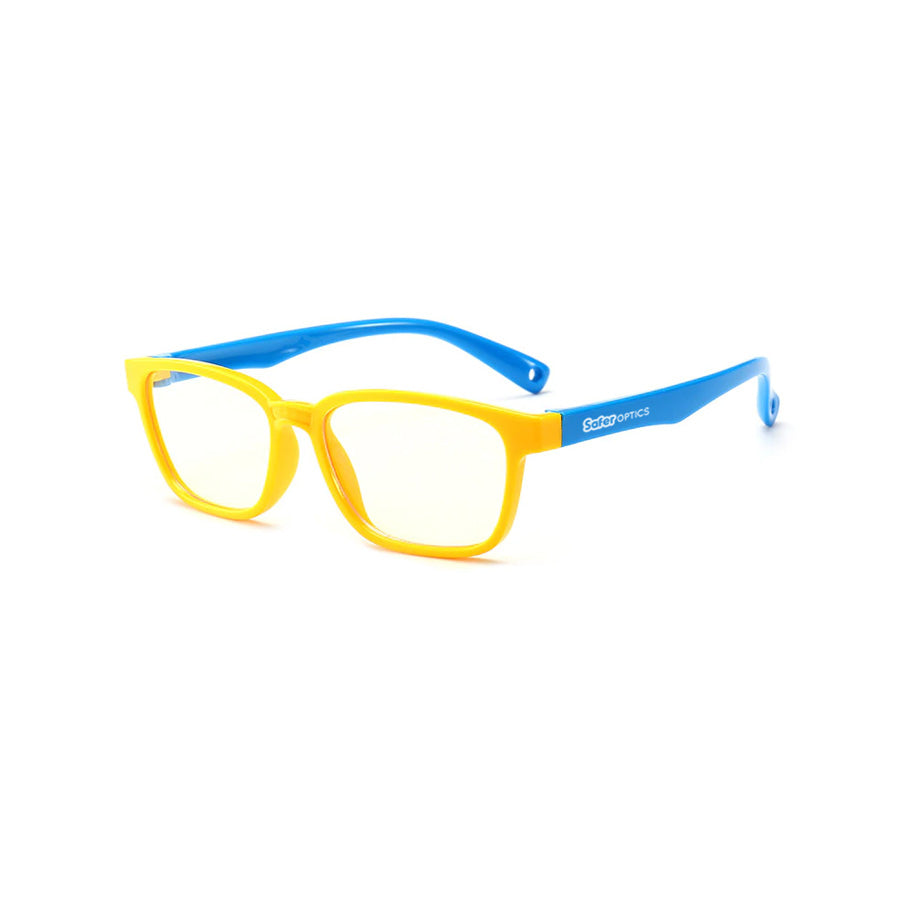 Kids Rectangle - Lemonade - SaferOptics Anti Blue Light Glasses Malaysia | 420Safety, Kids, Rectangle, Small, Yellow