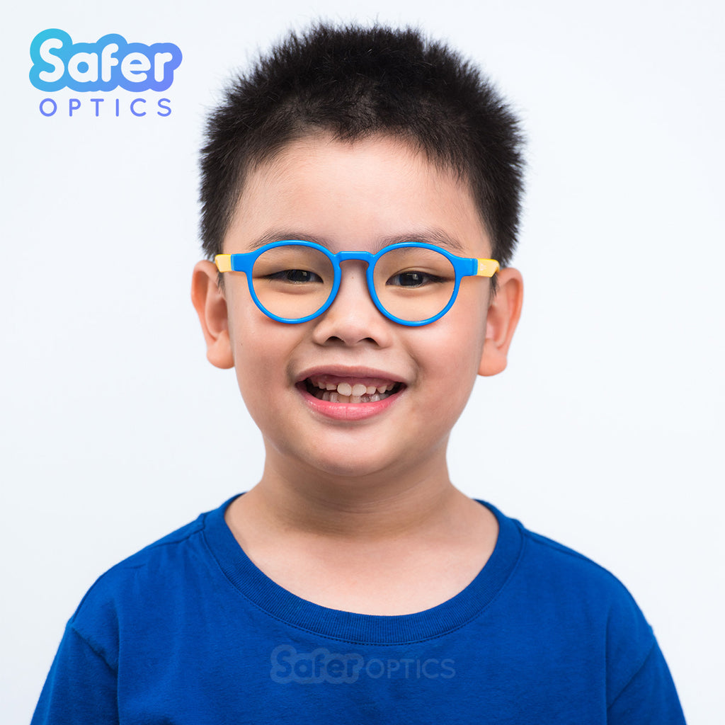 Kids Round - Blue Hero - SaferOptics Anti Blue Light Glasses Malaysia | 420Safety, Blue, Kids, Round, Small