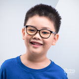 Kids Square - Licorice - SaferOptics Anti Blue Light Glasses Malaysia | 420Safety, Black, Kids, Medium, Square