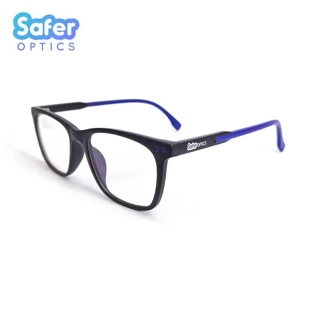 Kids T-Square - Nero - SaferOptics Anti Blue Light Glasses Malaysia | 420Safety, Black, Kids, Medium, new, Square, T-Square