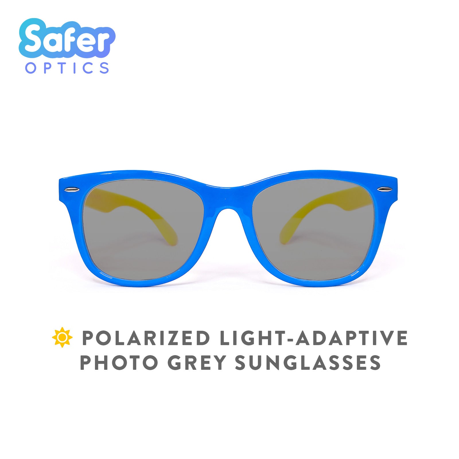 Kids Wayfarer Sunglasses - Blue Hero - SaferOptics Anti Blue Light Glasses Malaysia | Blue, Kids, Medium, new, Square, Sunglasses, Wayfarer