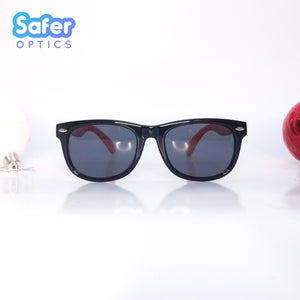 Kids Mini Wayfarer Sunglasses - Camo Black Cherry - SaferOptics Anti Blue Light Glasses Malaysia | Black, Kids, Medium, new, Square, Sunglasses, Wayfarer